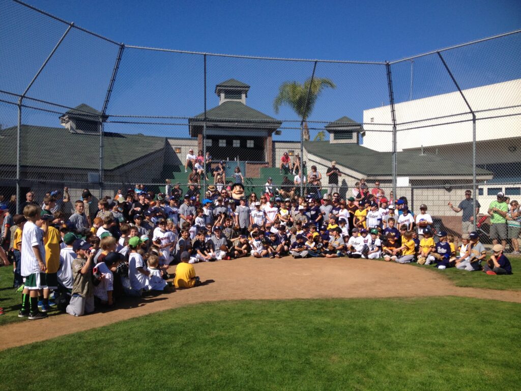 Little league players are introduced at the San Diego Padres 2012