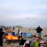 Coronado Beach Bonfire with Navy Jet Landing