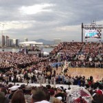 Fighter Jets Fly Over Carrier Classic on USS Carl Vinson 11-11-11