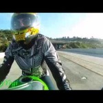 Kawi Girl Riding Her Ninja ZX6R to Coronado Cupcakery