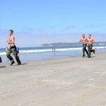 Navy Sailors Running on Coronado Beach