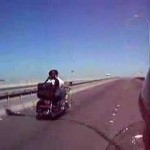 Riding a motorcycle over the Coronado Bridge