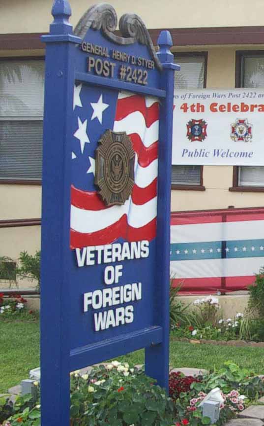 Post 2422 of the Coronado Veterans of Foreign Wars. They are located at 557 Orange Avenue in Coronado.