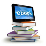 stacked books with a tablet on top ebooks