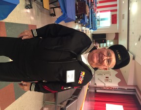 Gil Nadeau, a World War II Veteran, spoke to CMS students about his time with the "Mighty Midgets."
