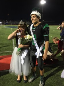 Homecoming Queen Charlotte with her King, Chris Haas.
