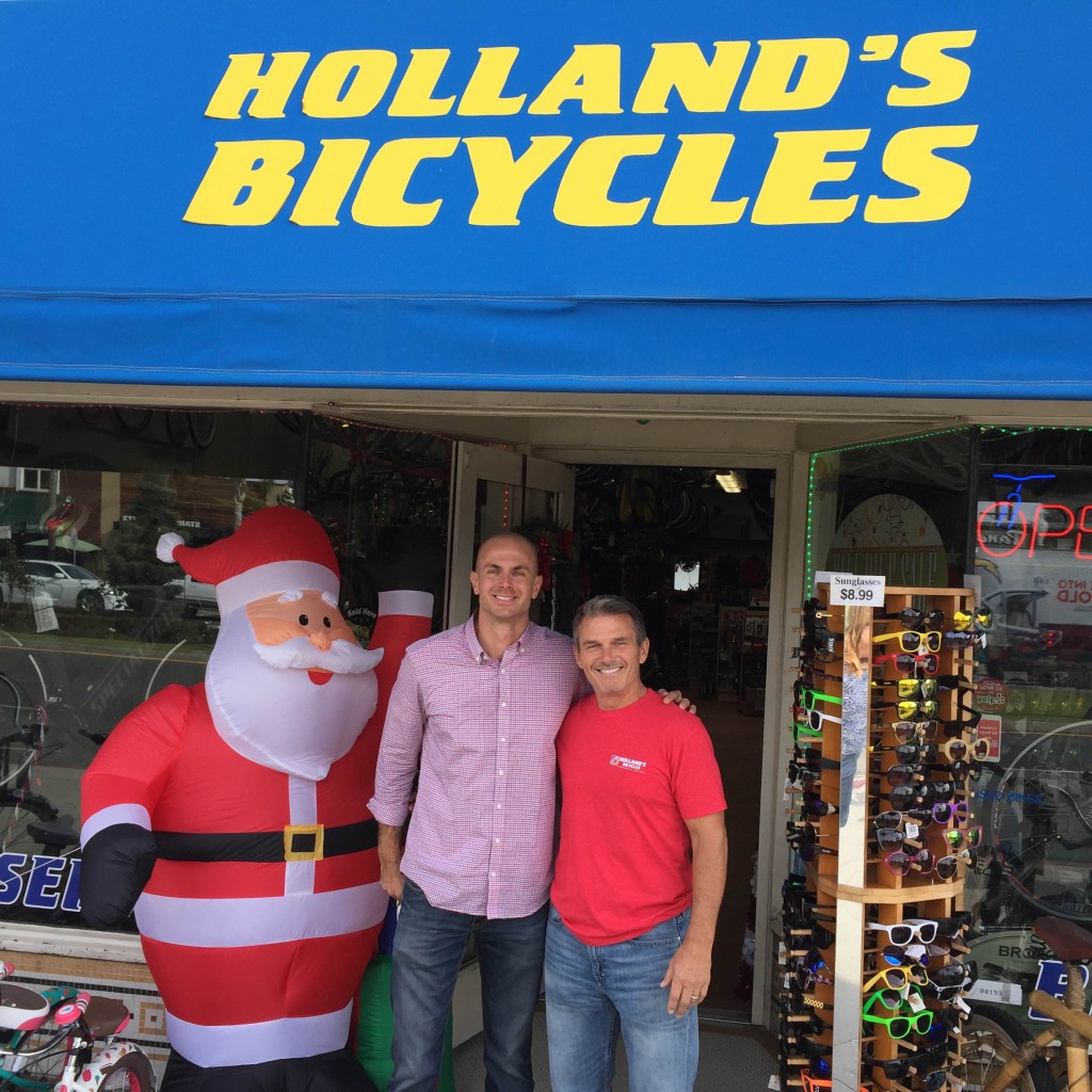 Councilman Richard Bailey and Holland's Bicycle owner, Karl Young