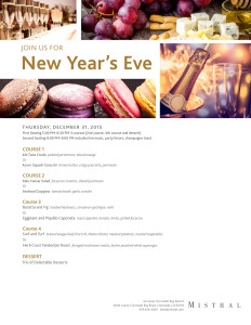 Mistral New Year's Eve Menu