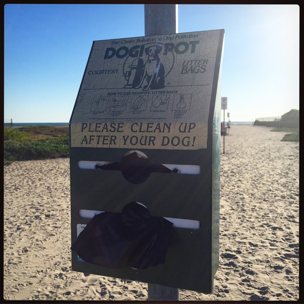 Dogipot litter bags are offered in several locations along the trail leading to Coronado's Dog Beach along Ocean Boulevard.