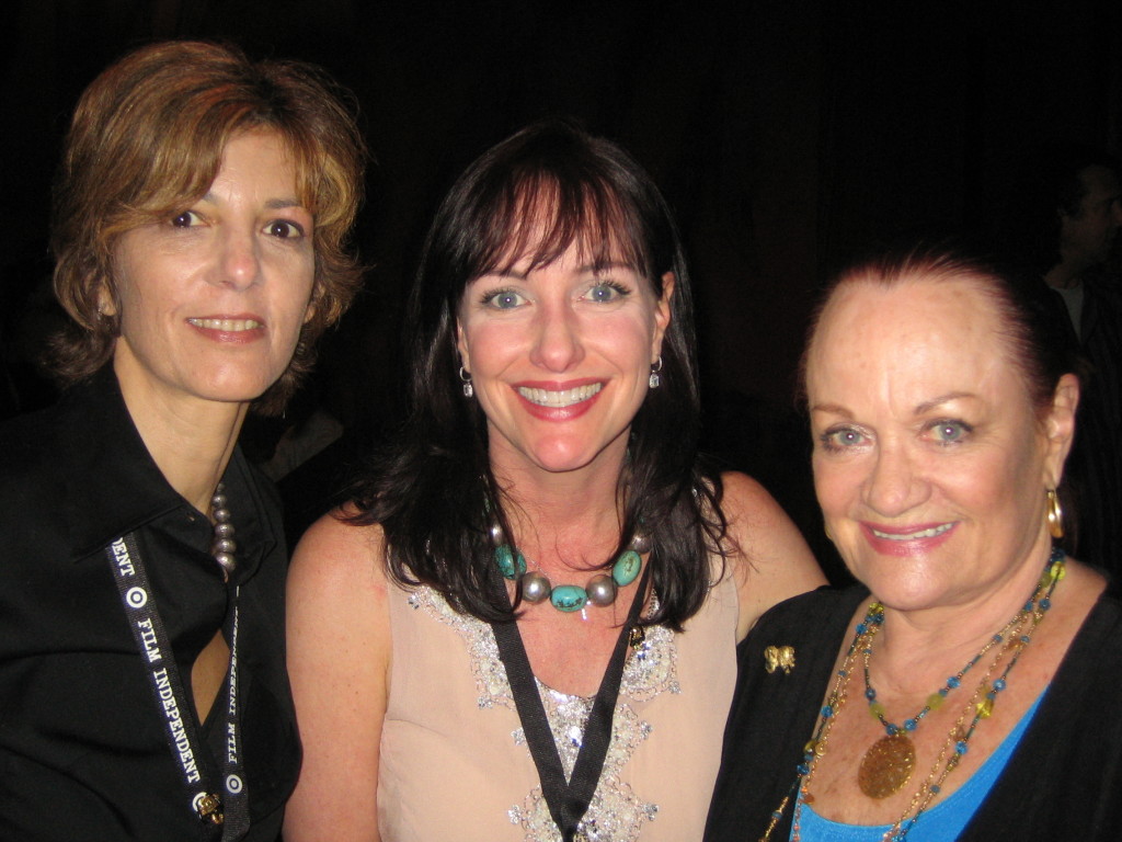 Tani Cohen, left, and CC Goldwater, center, producers of Mr Conservative: Goldwater on Goldwater. At right is Joanne Goldwater, CC’s mother and widow of Senator Barry Goldwater