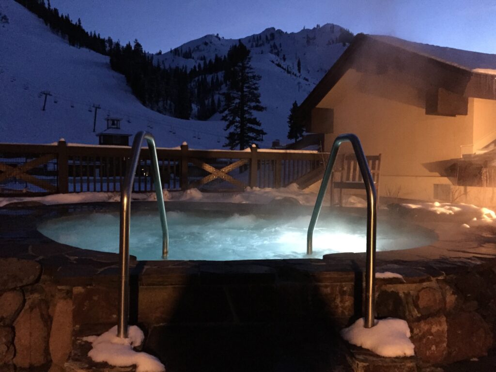 This is one of the many spas that you can use as a guest of the Village at Squaw Valley. Soothing hot water after an exhilarating day on the slopes.