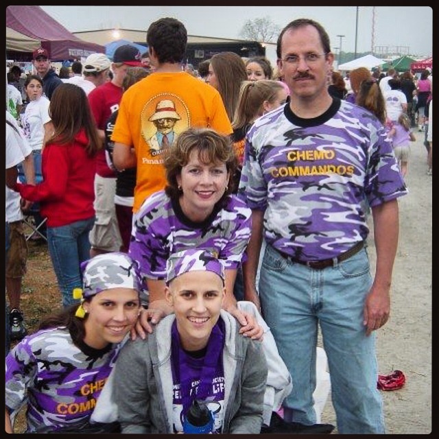 Sarah Callahan, seen here with her family, was so weak at her first Relay For Life that her now brother-in-law had to carry her around the track. (Photo courtesy of Sarah Callahan)