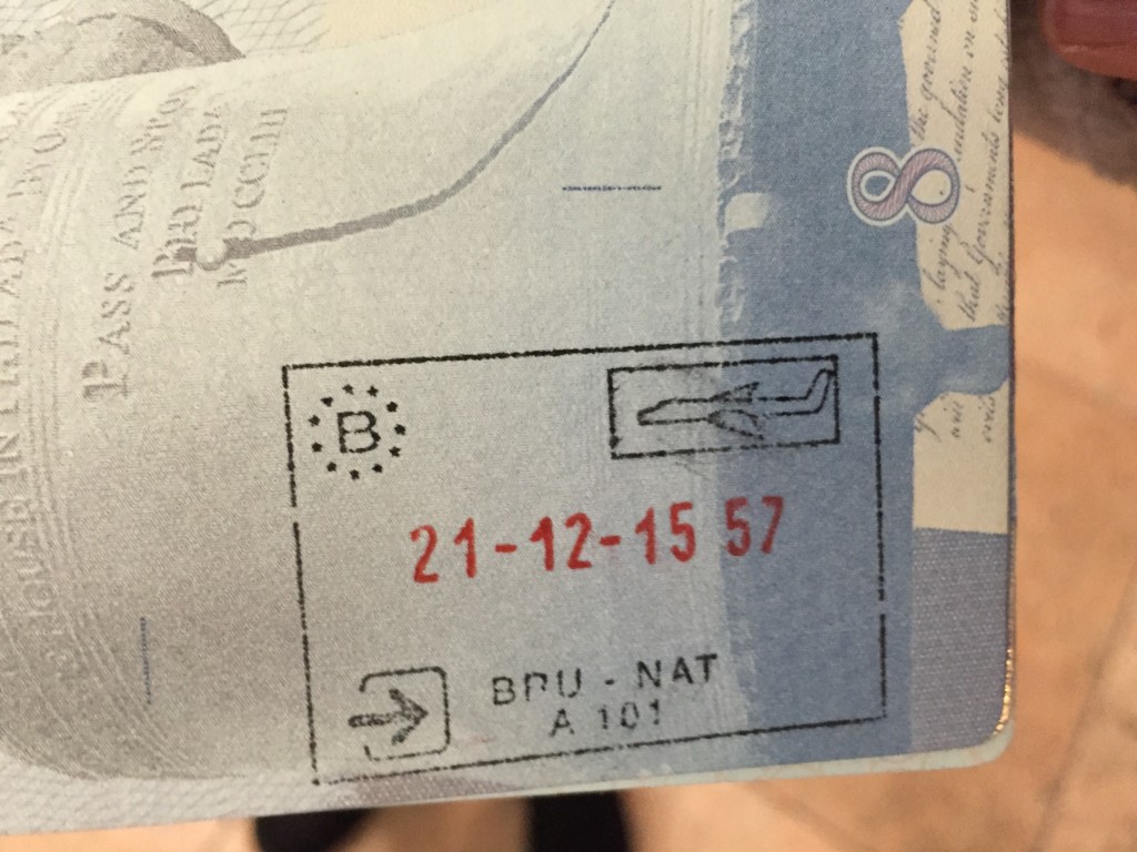 Passport stamp of entry to Brussels, Belgium (Photo courtesy of Coree Cornelius)