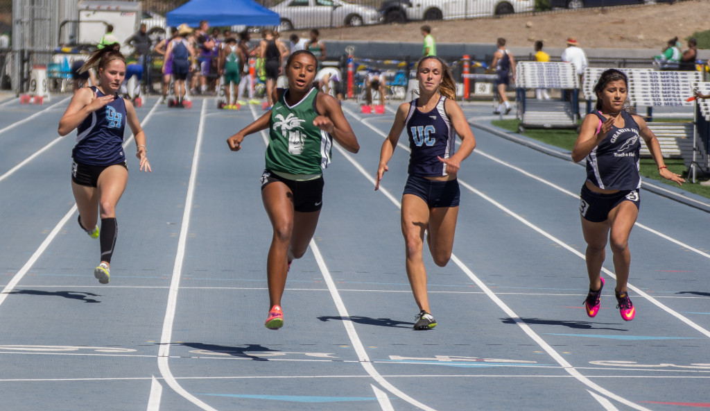 Alysah Hickey finished first in the varsity 100 meter and varsity 200 meter