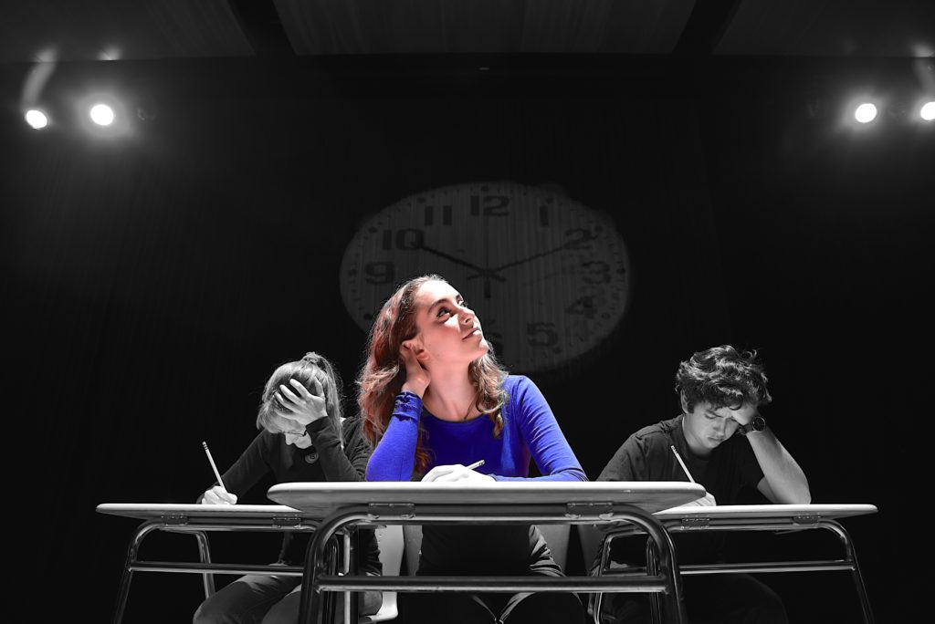 "The Test" is an hour long musical comedy that takes place inside the mind of one of the characters during the S.A.T. (Photo courtesy of Katie Brady)
