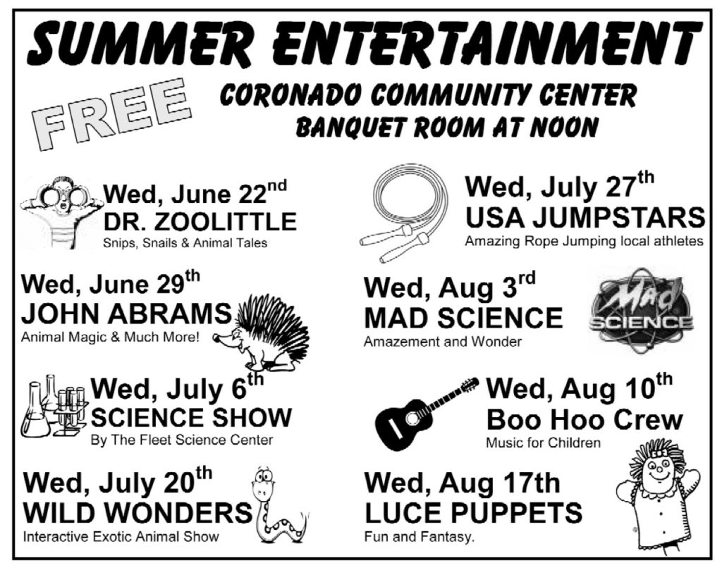 2016 Community Center free summer entertainment