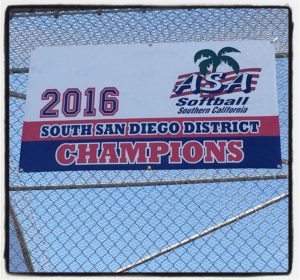 The CYS 14U all-star team's hard-earned title is proudly displayed at their home field at Tidelands Park.