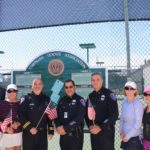The Coronado Tennis Association (CTA) was thrilled to show our appreciation for Coronado's Police and Fire Department at our Annual Crown Cup Tennis Tournament benefiting Coronado's First Responders. Pictured are Councilman Richard Bailey, a friend of Coronado tennis, representing the City, and CTA President Jennie Portelli, Police Chief Jon Froomin, Capt. Jesus Ochoa, Capt. Waczek Laslo, and also CTA Board Members Debbie McBride and Vivian McAnally.