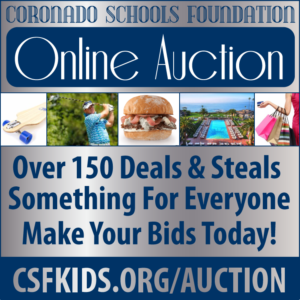 Deals & steals can be found at the Coronado Schools Foundation online Benefit Auction. Bidding ends Monday, November 7th at 8am.