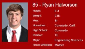 Ryan Halvorson Harvard Football