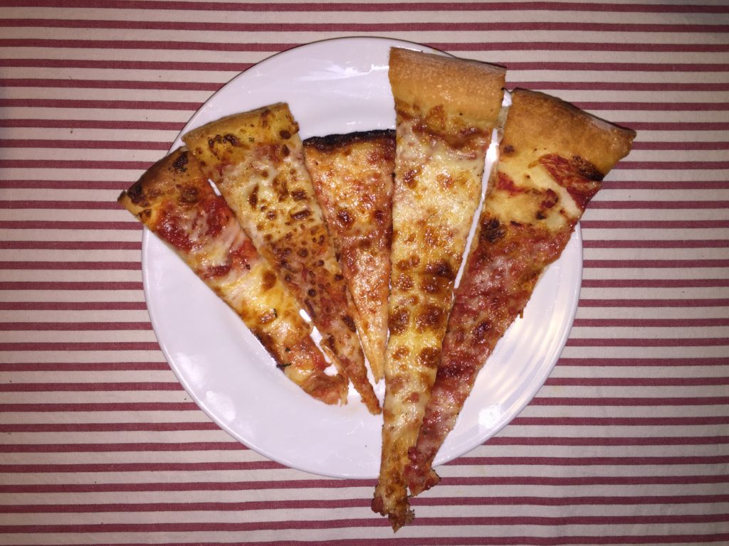 five slices of Coronado pizza