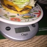 burger on scale