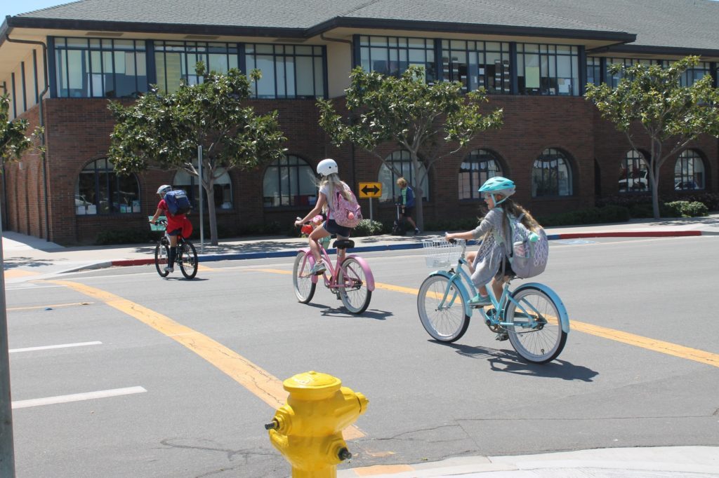 biking to Village Elementary