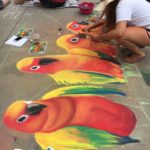 Chalk Art macaw