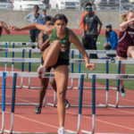 Friday-Finals-2017-Ruthie on the way to winning the 100 hurdles