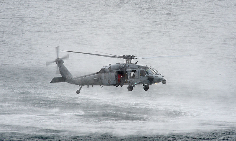 Helicopter Sea Combat Squadron Four (HSC) 4, MH-60S Seahawk assigned to the "Black Knights"