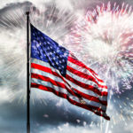 flag fireworks