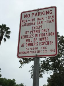 No Parking sign Permit parking zone