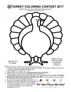 turkey coloring contest