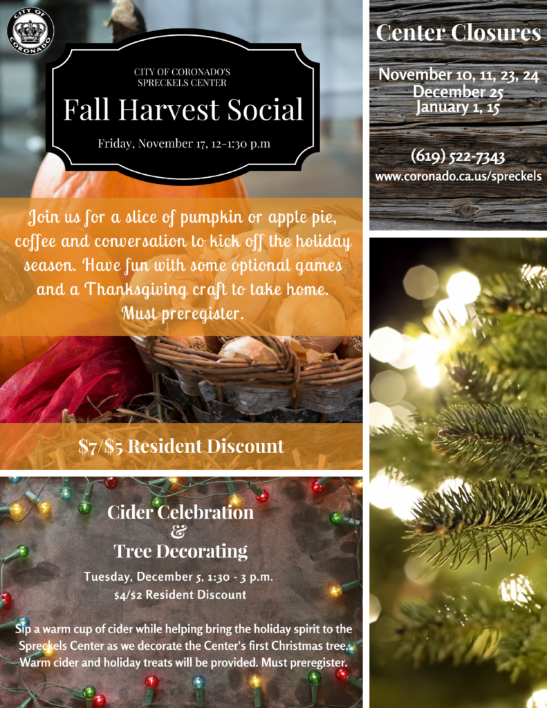 Fall and winter at Spreckels Center