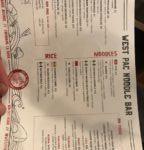 West Pac Noodle menu