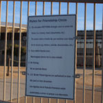 Tijuana Border Sewage friendship circle sign fence