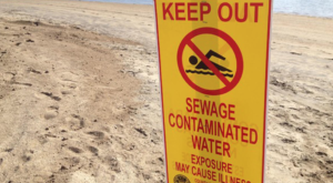 sewage contaminated water sign