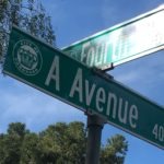 4th St. and A Ave. street sign