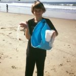 Roberta Gehlke Lenert’s son beach cleanup