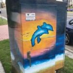 utility box art dolphins