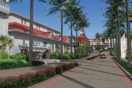 Hotel del rendering of new entrance drive
