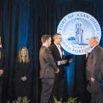 Garry Bonelli swearing in with sons