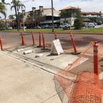 Parklet construction 2nd and orange