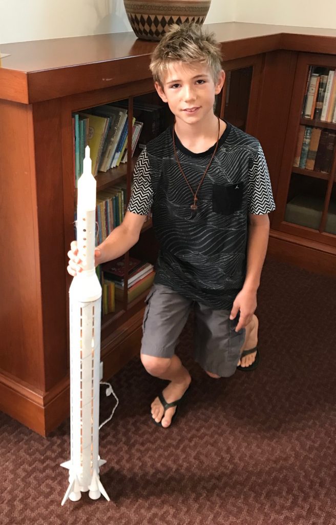 Reed with his 3D printed rocket