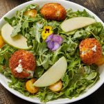 Feast & Fareway arugula crispy goat cheese salad