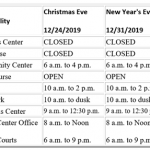 holiday schedule