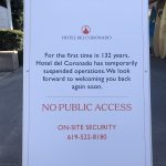 Hotel del Coronado closed