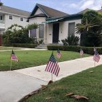 flags on the walkway