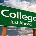 College ahead sign