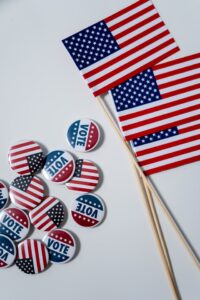 vote flag election buttons